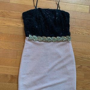 Pink and black dress